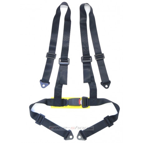 Seatbelts and accessories 4 point sport safety belts RACES 2" (50mm), black | races-shop.com