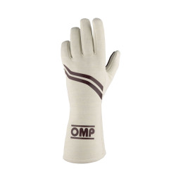 Race gloves OMP DIJON with FIA (inside stitching) cream/brown