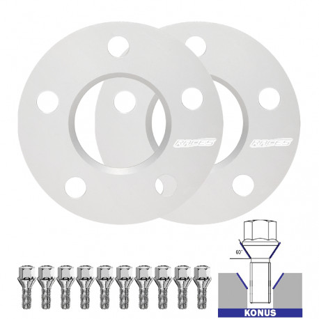 For specific model Set of 2PCS wheel spacers (transitional) for Peugeot Traveller I - 5mm, 5x108, 65,1 | races-shop.com