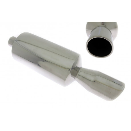Double wall - round rolled Muffler RACES 19, inlet 2,5" (63mm) | races-shop.com