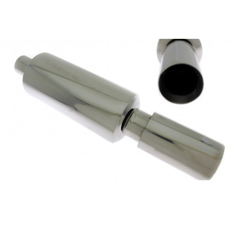Double wall - round rolled Muffler RACES 20, inlet 2,5" (63mm) | races-shop.com