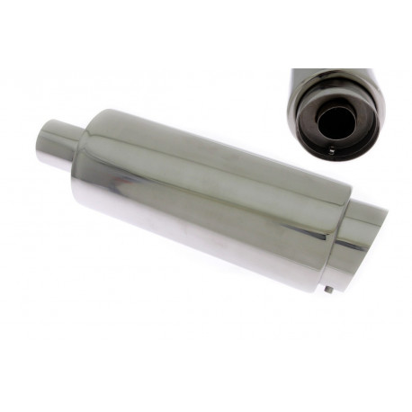 Single wall - round rolled Muffler RACES 25, inlet 2,36" (60mm) | races-shop.com