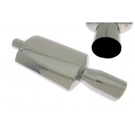 Single wall - round rolled Muffler RACES 3, inlet 2,5" (63mm) | races-shop.com