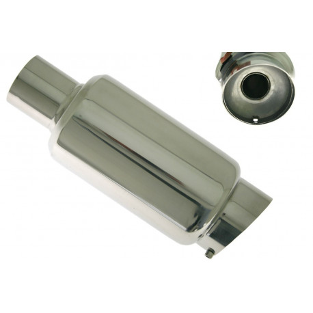 Single wall - round rolled Muffler RACES 32, inlet/outlet 2,5" (63mm) | races-shop.com