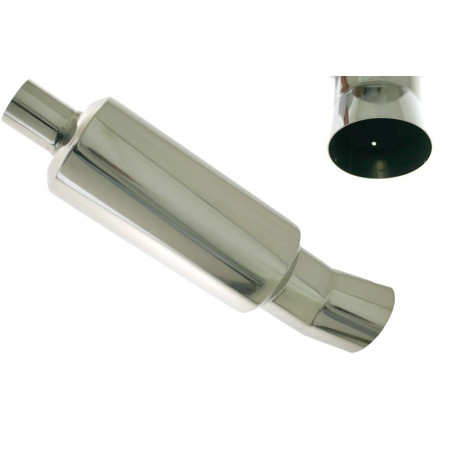 Single wall - round rolled Muffler RACES 35, inlet 2,5" (63mm) | races-shop.com