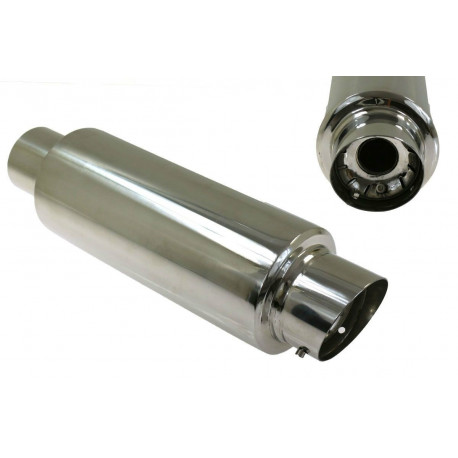 Single wall - round rolled Muffler RACES 35, inlet 3" (76mm) | races-shop.com