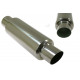 Single wall - round rolled Muffler RACES 39, inlet 3" (76mm) | races-shop.com