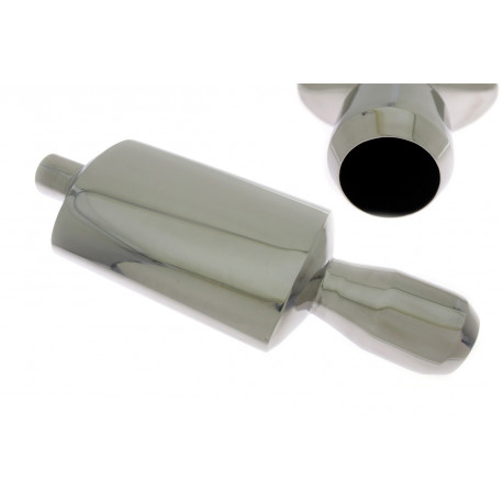 Single wall - round rolled Muffler RACES 4, inlet 2,5" (63mm) | races-shop.com