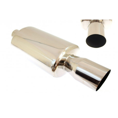 Single wall - round rolled Muffler RACES 40, inlet 2,5" (63mm) | races-shop.com