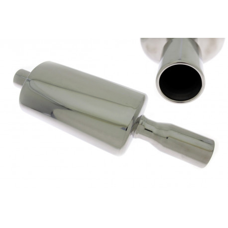 Double wall - round rolled Muffler RACES 6, inlet 2,5" (63mm) | races-shop.com
