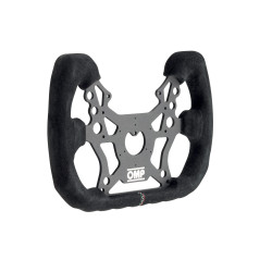 6 spoke steering wheel OMP 310 ALU GT, 315mm, suede, flat, silver