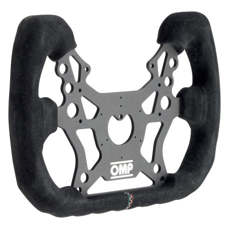 steering wheels 6 spoke steering wheel OMP 310 ALU GT, 315mm, suede, flat, silver | races-shop.com