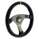 steering wheels 3 spoke steering wheel OMP CARBON, 320mm, suede, flat, black/yellow | races-shop.com