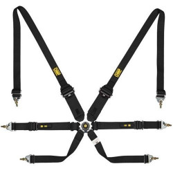 FIA 6 point sport safety belts OMP ONE CONVERTIBLE 2"/3" (50/76mm), black