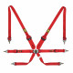 Seatbelts and accessories FIA 6 point safety belts OMP One 3+2 convertible red | races-shop.com