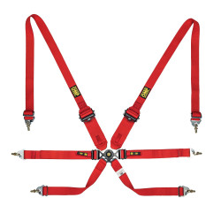 FIA 6 point safety belts OMP One 3+2 endurance red