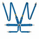 FIA 6 point safety belts OMPFirst 3+2 blue