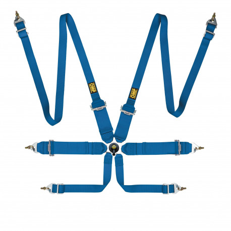 Seatbelts and accessories FIA 6 point safety belts OMPFirst 3+2 blue | races-shop.com