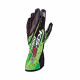 Gloves Race gloves OMP KS-2 ART (external stitching) black / green | races-shop.com