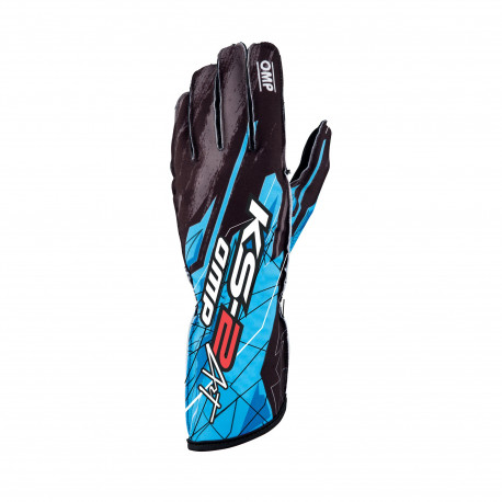 Gloves Karting gloves OMP KS-2 ART (external stitching), black/blue | races-shop.com