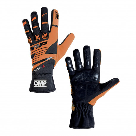 Gloves Karting gloves OMP KS-3 (internal stitching), black/orange | races-shop.com