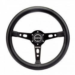 3 spoke steering wheel Sparco Targa, 350mm, leather, 65mm offset, black