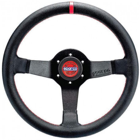 steering wheels 3 spokes steering wheel Sparco CHAMPION, 330mm leather, 65mm | races-shop.com