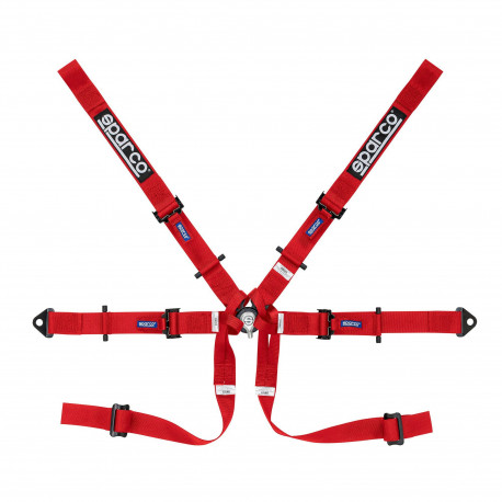 Seatbelts and accessories FIA 6 point safety belts Sparco Formula H-7 red | races-shop.com
