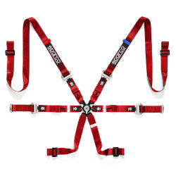 FIA 6 point safety belts SPARCO Prime H-9 EVO red