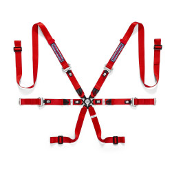 FIA 6 point safety belts MARTINI RACING Prime H-9 EVO red
