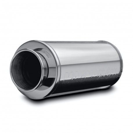 Single wall - round rolled MagnaFlow Stainless muffler 14811 with E9 approval | races-shop.com
