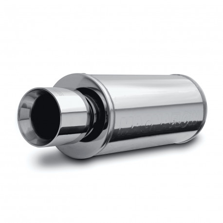 Double wall - Round rolled MagnaFlow Stainless muffler 14817 with E9 approval | races-shop.com