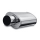 Single wall - round rolled MagnaFlow Stainless muffler 14818 with E9 approval | races-shop.com
