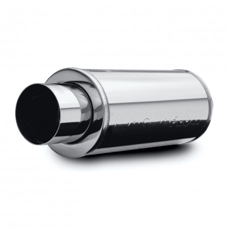 Single wall - round rolled MagnaFlow Stainless muffler 14820 with E9 approval | races-shop.com