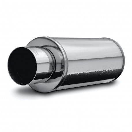Single wall - round rolled MagnaFlow Stainless muffler 14822 with E9 approval | races-shop.com