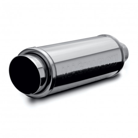 Single wall - round rolled MagnaFlow Stainless muffler 14860 with E9 approval | races-shop.com
