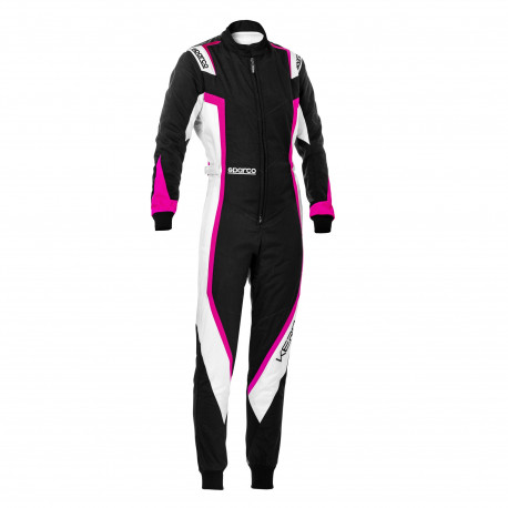 Suits CIK-FIA karting suit SPARCO Lady Kerb K44, black/white/pink | races-shop.com