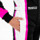 Suits CIK-FIA karting suit SPARCO Lady Kerb K44, black/white/pink | races-shop.com