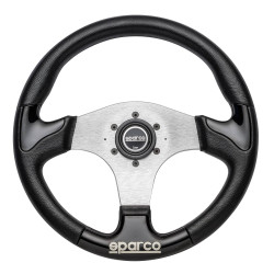 3 spokes steering wheel Sparco P222, 345mm leather, black