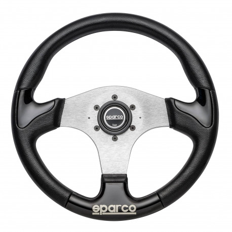 steering wheels 3 spokes steering wheel Sparco P222, 345mm leather, black | races-shop.com
