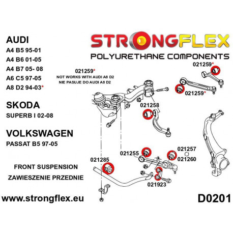 Polyurethane bushings STRONGFLEX - 026218B: Suspension bush kit | races-shop.com