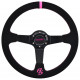 Promotions Steering wheel RACES Apex, 350mm, suede, 90mm deep dish, pink | races-shop.com