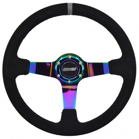 steering wheels Steering wheel RACES Drift NEO, 350mm, suede, 90mm deep dish | races-shop.com