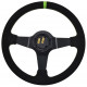 steering wheels 3 spoke steering wheel RACES Apex, 350mm, suede, 90mm offset, black/green | races-shop.com