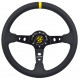 steering wheels 3 spoke steering wheel RACES Corsa, 350mm, leatherette, 90mm offset, black/yellow | races-shop.com