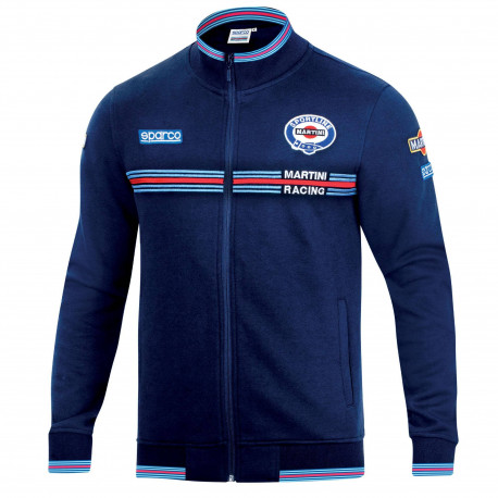 Hoodies and jackets Sparco MARTINI RACING men`s full zip sweatshirt blue | races-shop.com