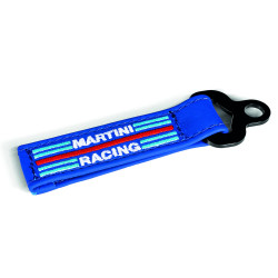 MARTINI RACING logo leather keyring - blue