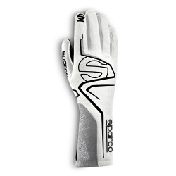 Race gloves Sparco LAP with FIA 8856-2018 white/black
