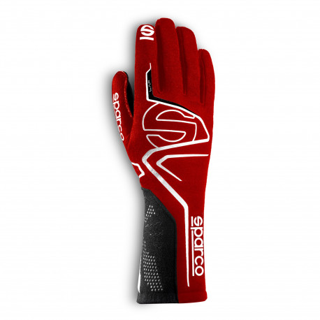 Gloves FIA race gloves Sparco LAP (external stitching), red/black | races-shop.com