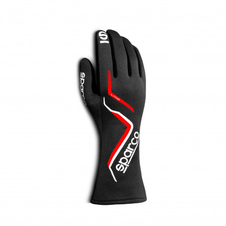 Gloves FIA race gloves Sparco LAND (external stitching), black/red | races-shop.com